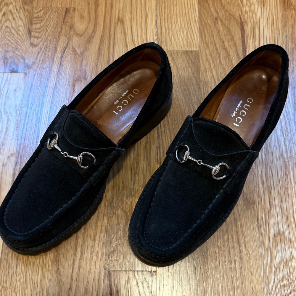 Gucci Women’s Dark Brown Suede Horsebit Loafers, size 9 (US 39 EU) - Italy